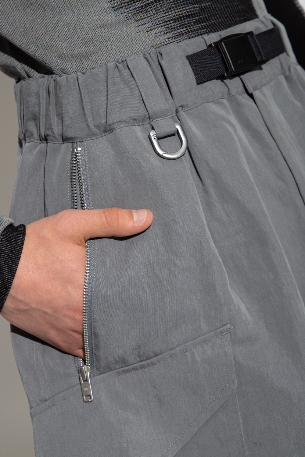 Grey Shorts with pockets Kerala diamond - Pinko mid rise